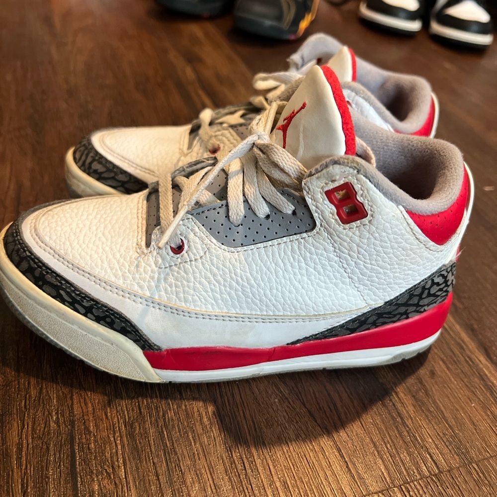 Nike Jordan Kids White and Red Sneakers
